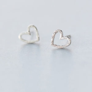 heart silver earrings