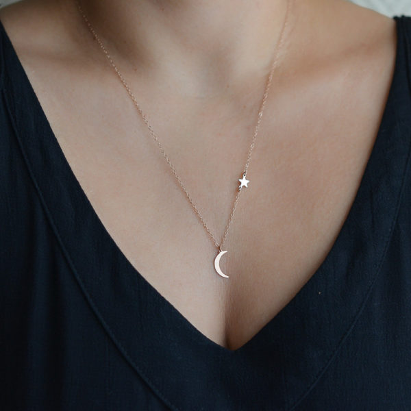 gold moon and star necklace